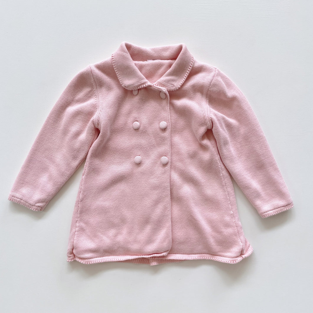Double Layer Cotton Knit Coat Pink (18m)