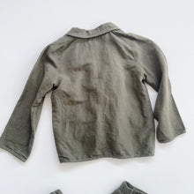 Load image into Gallery viewer, Handmade Linen Blazer + Pants Set Green (4-5y)
