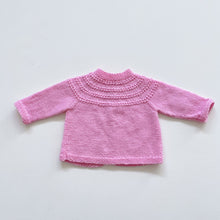 Load image into Gallery viewer, Cute Handmade Lambswool Cardigan Pink (0-3m)
