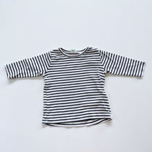 Load image into Gallery viewer, Nature Baby Organic L/S Top Navy Stripes (6-12m)

