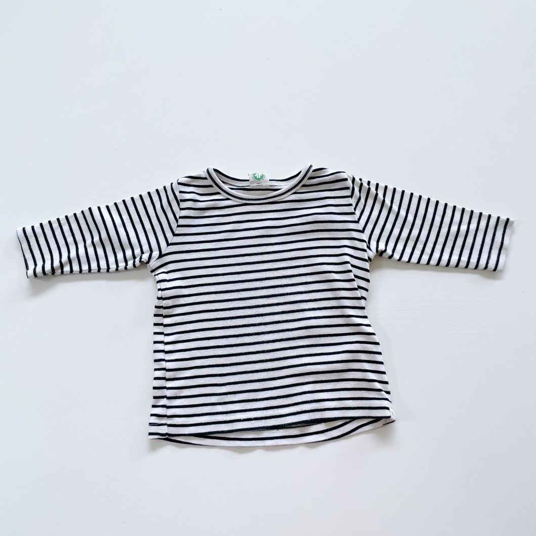 Nature Baby Organic L/S Top Navy Stripes (6-12m)