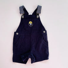Load image into Gallery viewer, Teeny Weeny Shortalls Navy/Monster (6-12m)
