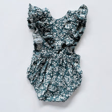 Load image into Gallery viewer, HUX Organic Romper Green Floral (3-6m)

