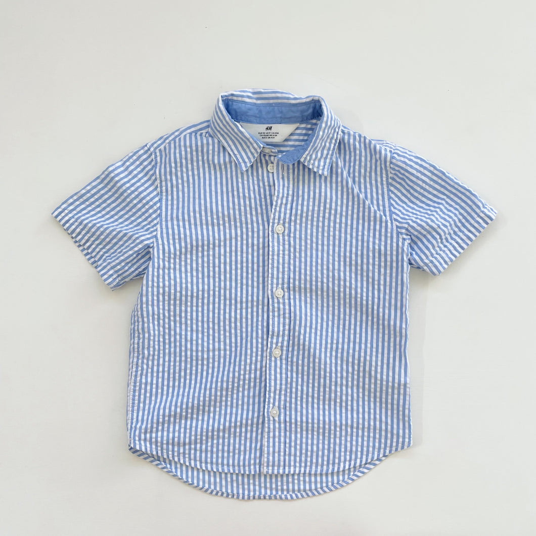 H&M Blue Vertical Stripe Shirt (4-5y)