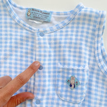 Load image into Gallery viewer, Vintage Peter Rabbit Cotton Romper Blue Gingham (3-6m)
