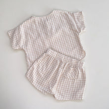Load image into Gallery viewer, Quincy Mae Check Set Beige (2-3y)

