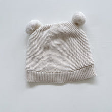 Load image into Gallery viewer, Toshi Organic Cotton Beanie Pom-Poms/ Beige (S/6-12m)
