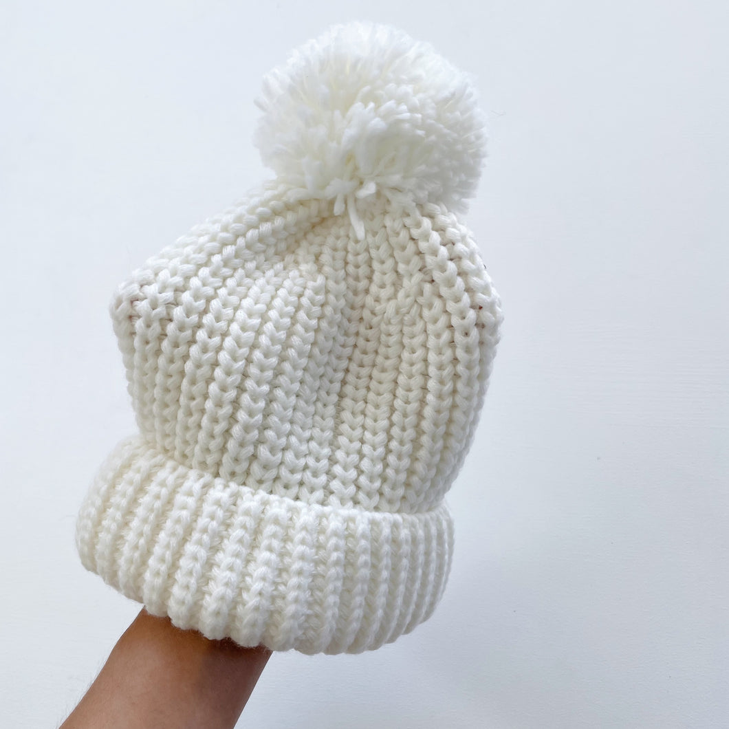 Lion + Lamb the Label Knit Beanie White NWOT (12m+)