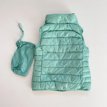 Load image into Gallery viewer, Down Travel Puffer Vest + Bag Mint Green (3-4y)
