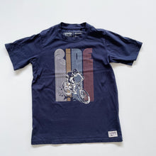 Load image into Gallery viewer, Torpedo 7 Organic Cotton Tee Navy Bike (10-12y)
