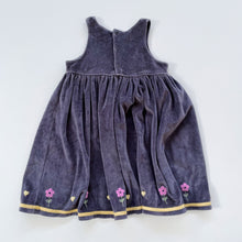 Load image into Gallery viewer, Vintage Pumpkin Patch Velvet Dress Stone Blue (3-4y)
