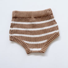 Load image into Gallery viewer, Grown Organic Cotton Knit Bloomer Tan/Beige Stripe (12-18m)
