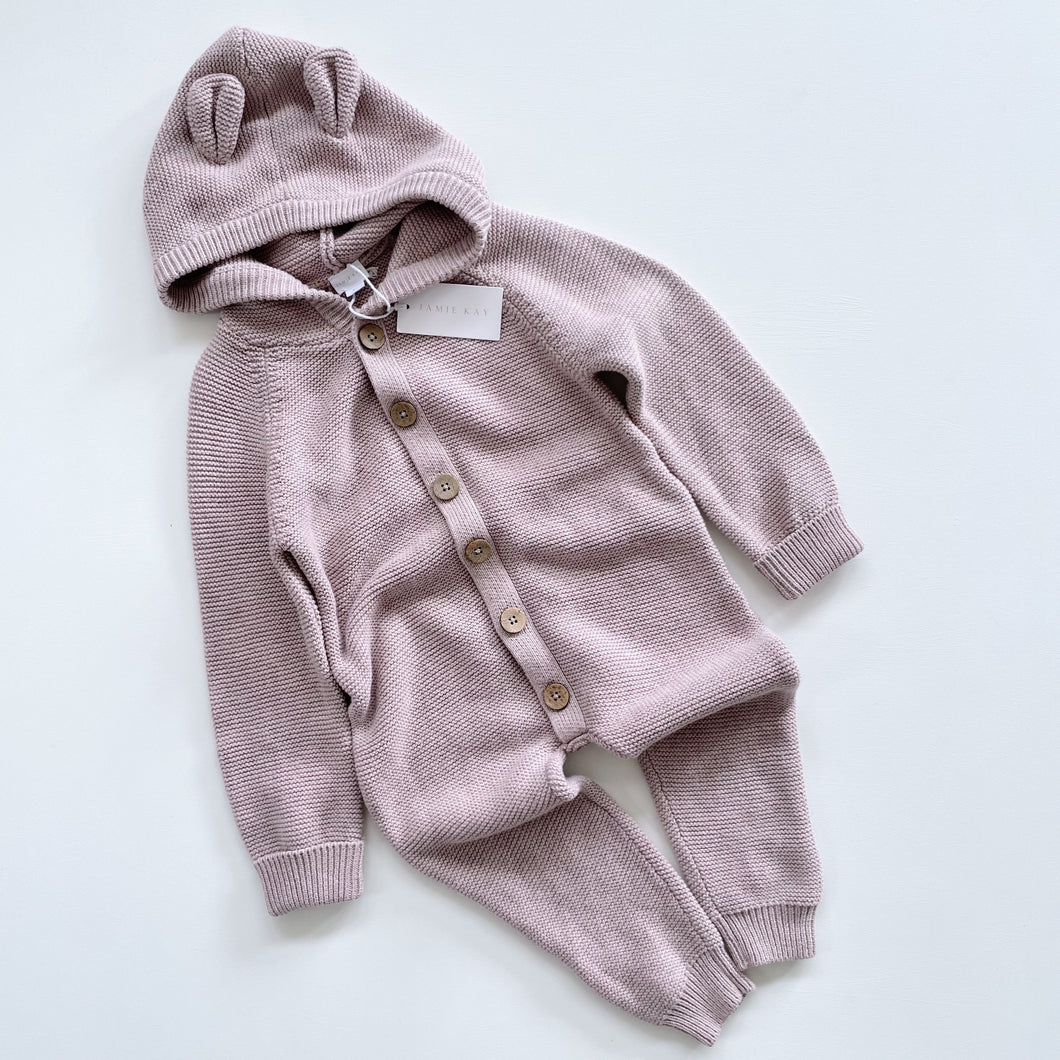 Jamie Kay Knit Jack Playsuit - Dusty Lilac Marle NEW (3y)