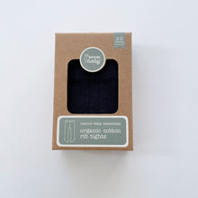 Load image into Gallery viewer, Nature Baby Organic Ribbed Tights Navy NEW (0-6m)
