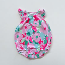 Load image into Gallery viewer, Bonds Pink/Turquoise Floral Romper (0-3m)
