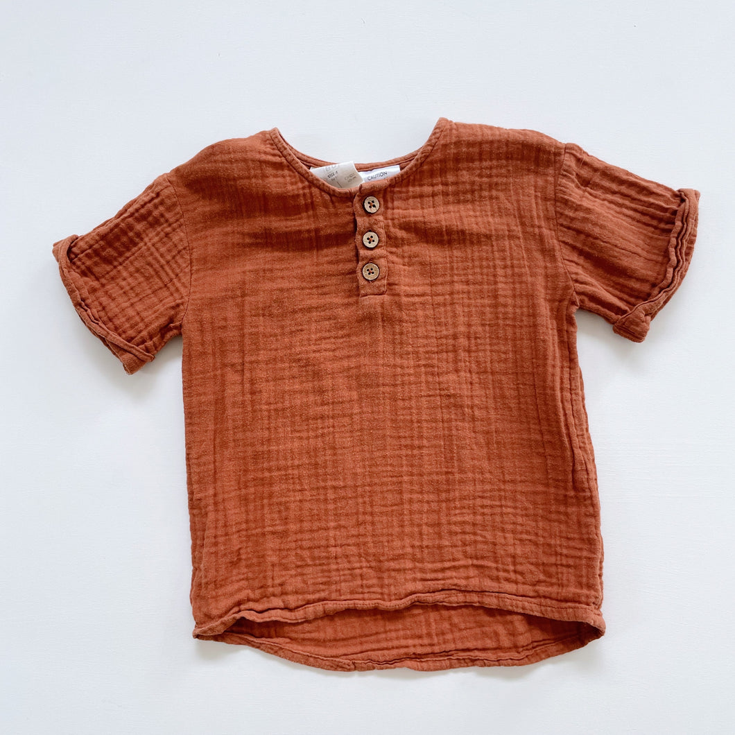BABU Organic Muslin Tee Rust (3-4y)