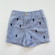 Load image into Gallery viewer, Ralph Lauren Shorts Blue Pinstripe/Logo (12m)
