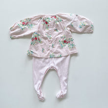 Load image into Gallery viewer, Petit Bateau All-In-One Floral Blouse/Pants (3-6m)
