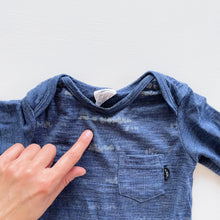 Load image into Gallery viewer, Little Flock of Horrors L/S Merino Bodysuit Blue *small flaw (12-18m)
