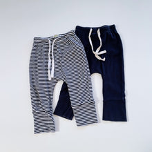 Load image into Gallery viewer, Nature Baby Organic Pants Bundles 2x Navy + Stripes (3-6m)
