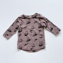 Load image into Gallery viewer, Nature Baby Brown Fish/Boats L/S Top (6-12m)
