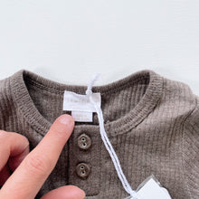 Load image into Gallery viewer, Jamie Kay Organic Cotton/Modal Rib L/S Bodysuit - Cocoa Marle (6-12m)
