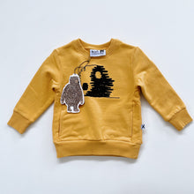 Load image into Gallery viewer, Minti Yin Yang Sunset Furry Jumper Mustard NEW (1y)
