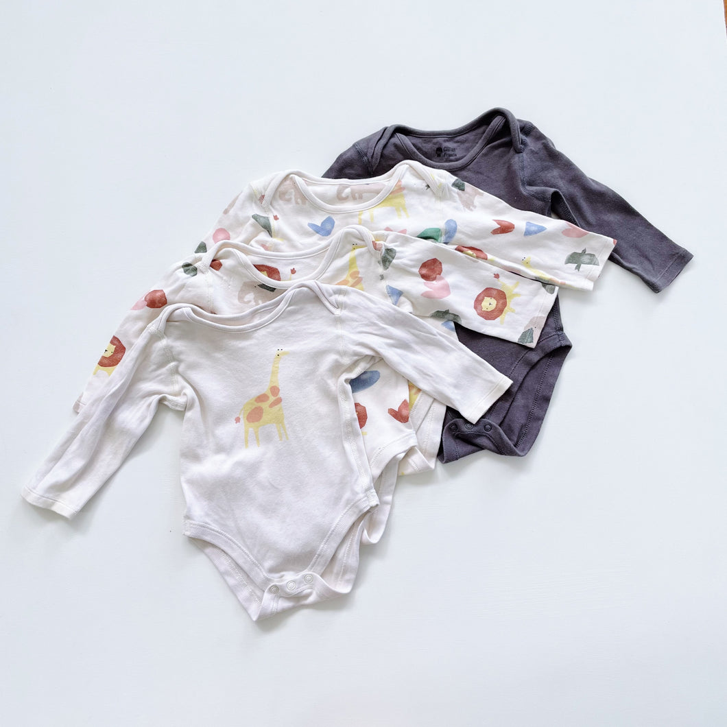 M&S Bodysuits 4x Animals (6-12m)