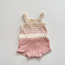 Load image into Gallery viewer, Nature Baby Organic Lightweight Knit Romper Pink/Beige (0-3m)
