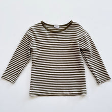Load image into Gallery viewer, Jamie Kay Organic Arnold L/S Top Narrow Stripe Deep Olive/Soft Clay (5y)
