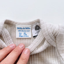 Load image into Gallery viewer, Milly &amp; Milo Merino S/S Bodysuit Oatmeal (0-3m)
