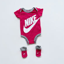 Load image into Gallery viewer, Pink Nike Bodysuit + Socks Bundle (6-12m)
