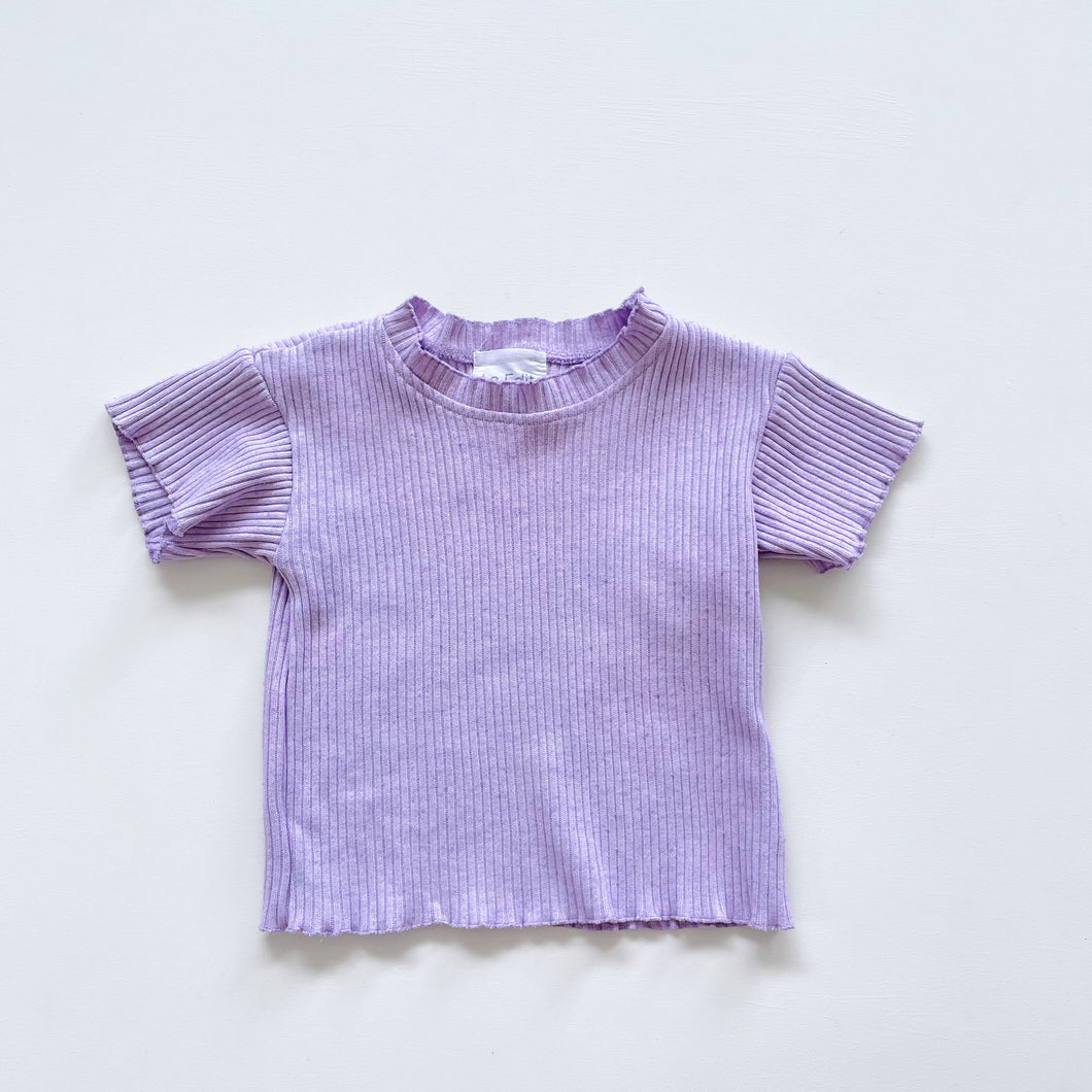 Le Edit Cotton Knit Tee Lilac (4y)