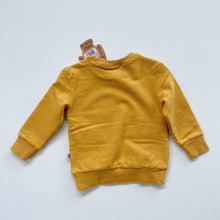 Load image into Gallery viewer, Minti Yin Yang Sunset Furry Jumper Mustard NEW (1y)
