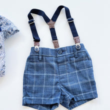 Load image into Gallery viewer, Next Floral Shirt + Suspender Shorts 3 Piece Set (6-9m)
