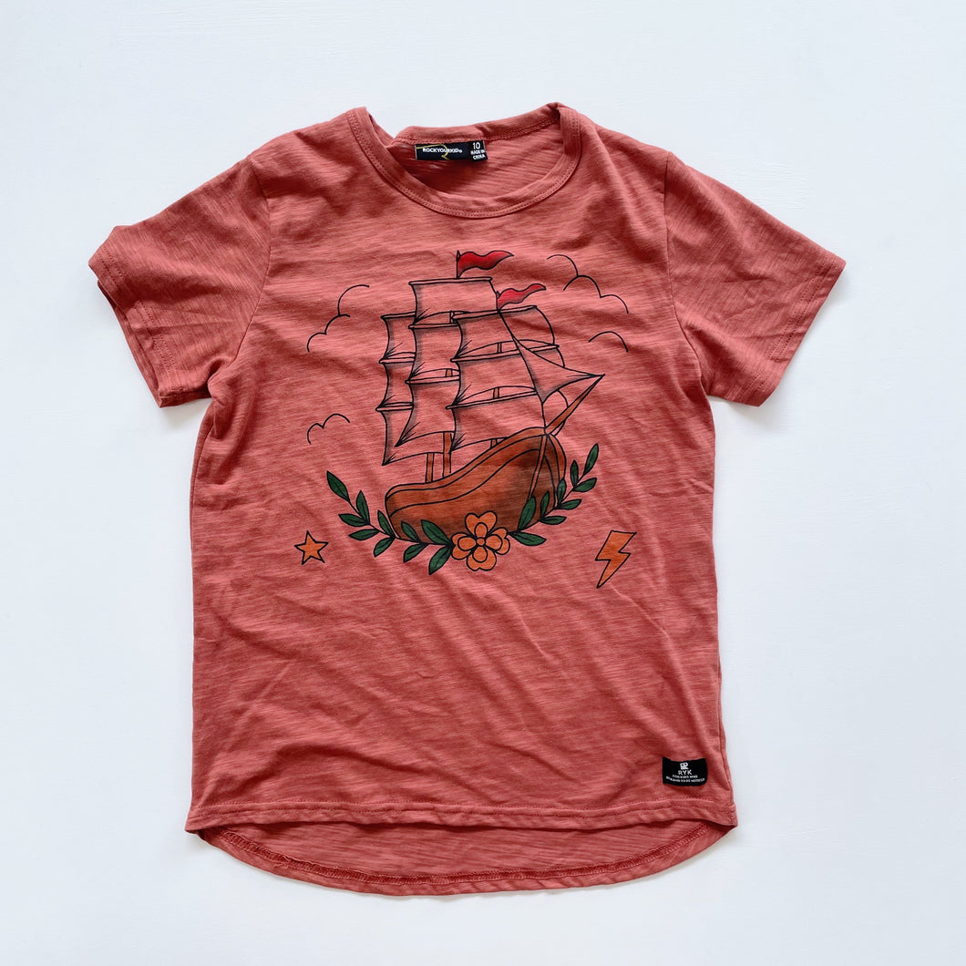 Rock Your Kid T-Shirt Ship Rust NWOT (10y)