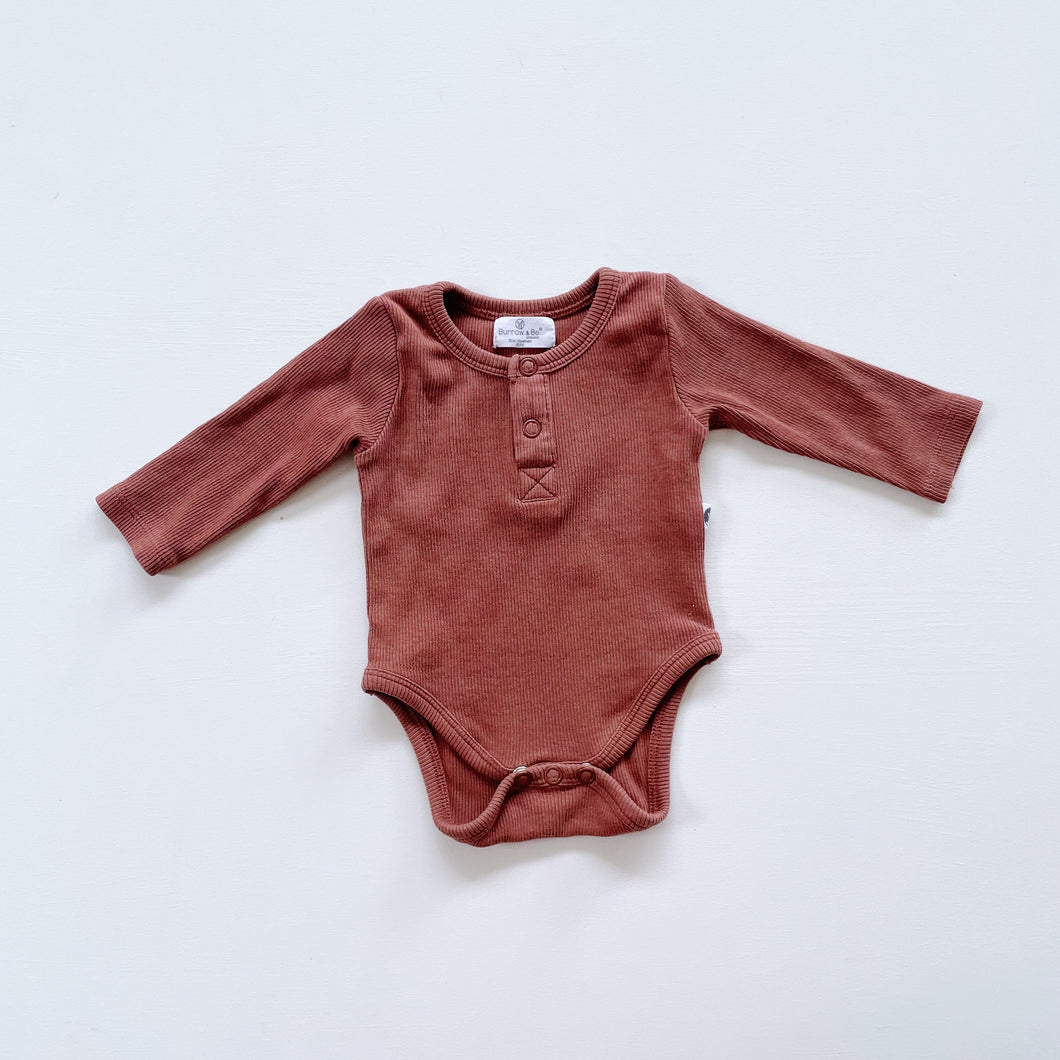 Burrow & Be Organic L/S Bodysuit Rusty Brown (newborn)