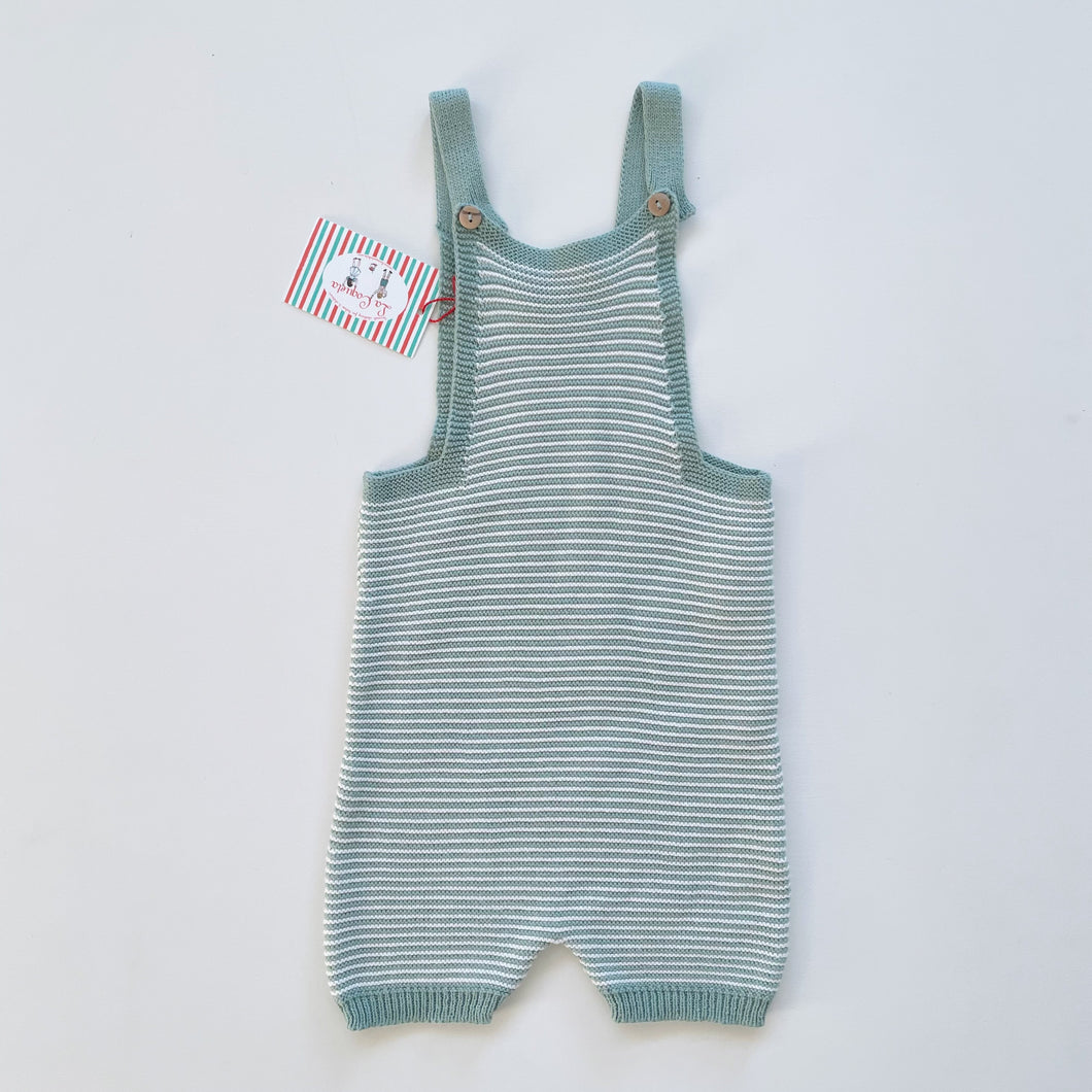 La Coqueta Knitted Overalls Mint Stripes NEW (3y)