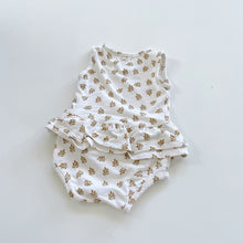 Load image into Gallery viewer, Wilson &amp; Frenchy Organic Romper/Dress Leaves (6-12m)
