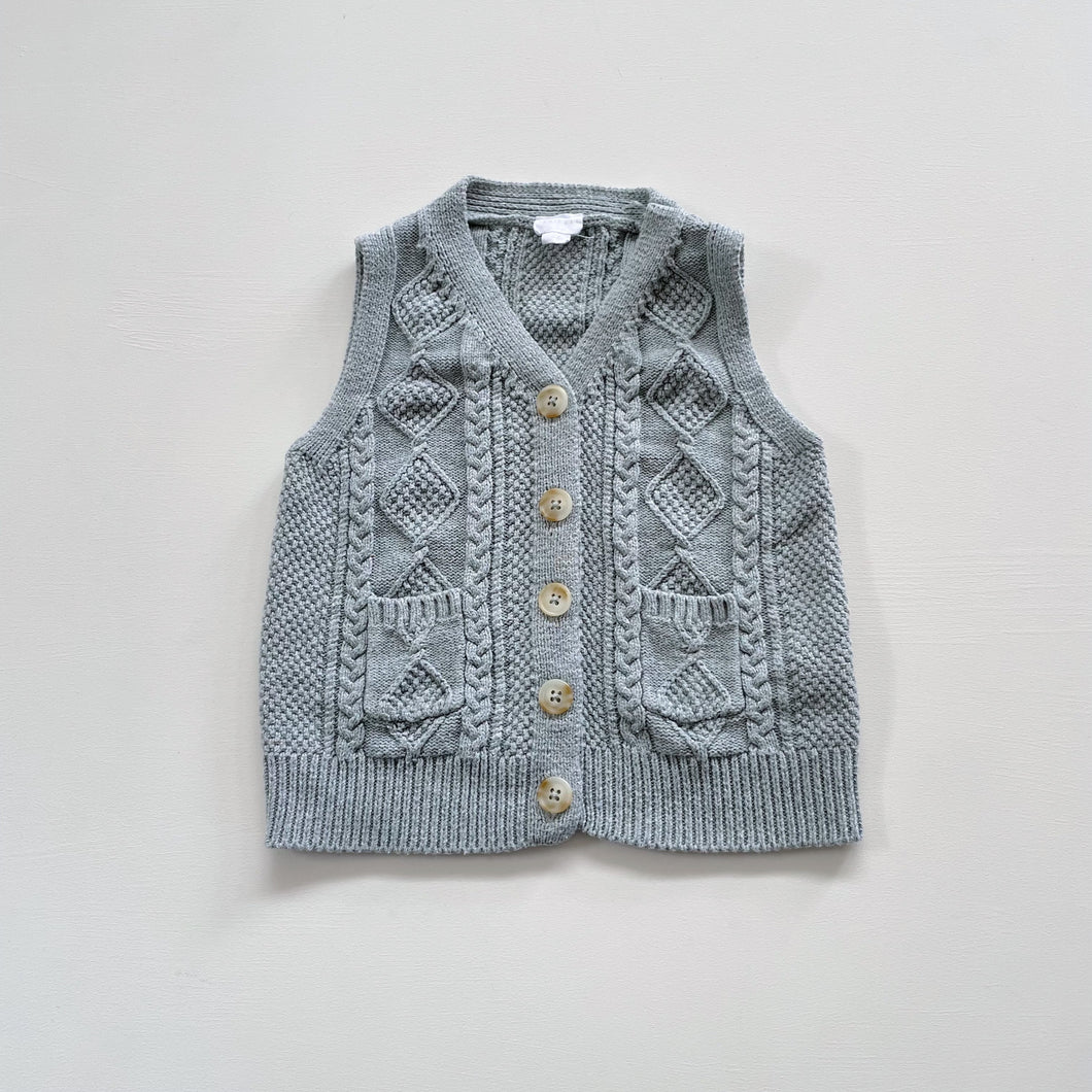 Jamie Kay Cable Knit Vest Mist (2y)