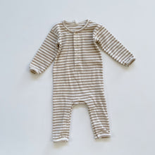 Load image into Gallery viewer, Quincy Mae Organic All-In-One Beige Stripes (3-6m)
