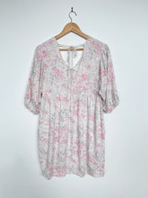 Load image into Gallery viewer, SASS Linen Floral Dress Puff Sleeve/Pockets (8)
