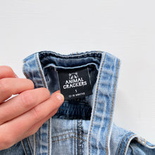 Load image into Gallery viewer, Animal Crackers Denim Bubble Romper (1y)
