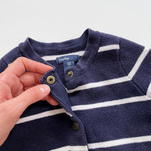 Load image into Gallery viewer, Baby Gap Cotton Knit Cardigan Navy Stripes (6-12m)
