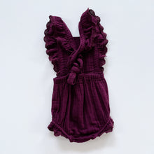 Load image into Gallery viewer, Jamie Kay Organic Muslin Embroidered Romper Plum (2y)
