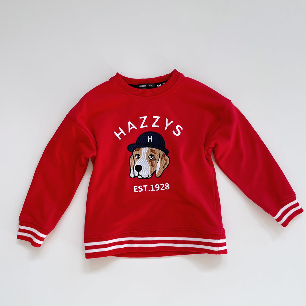 Hazzys Red Jumper with Dog (5y)