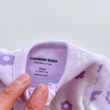 Load image into Gallery viewer, Country Road Organic  All-In-One + Headband Purple Floral (0-3m)
