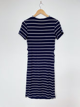 Load image into Gallery viewer, Navy/White Stripe Breastfeeding/Maternity Dress (10-12)
