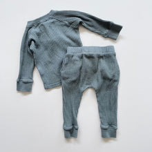 Load image into Gallery viewer, Jamie Kay Org Waffle Set Teal (6-12m)
