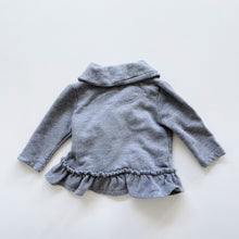 Load image into Gallery viewer, BabyGap Grey Frill Cardigan (3-6m)
